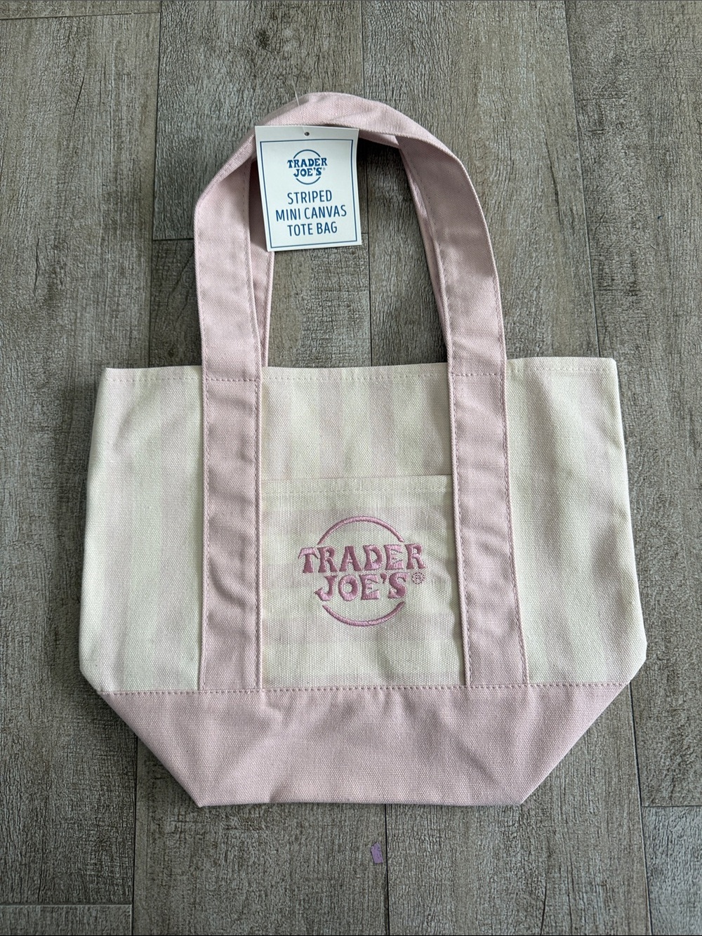 Trader Joe's Pastel Stripe Tote Bag - light Pink